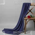 Cool Gray Wash N Wear Fabric on Wooden Chair with Rose